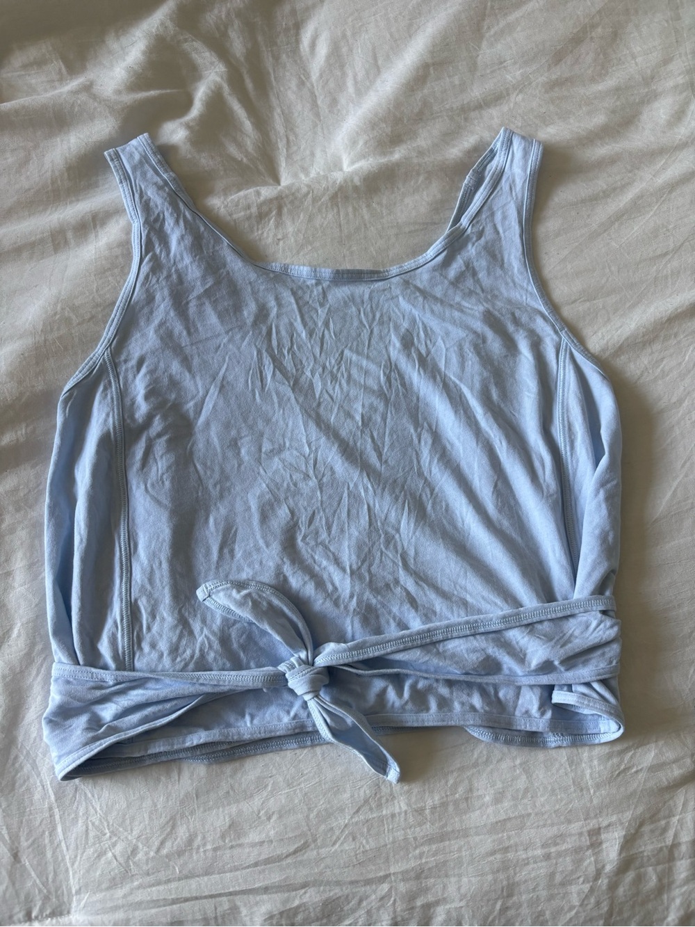 lululemon athletica Light Blue Tie-Waist Crop Tank